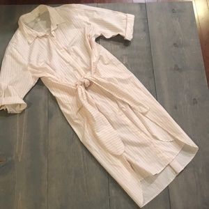 Pinstripe wrap dress